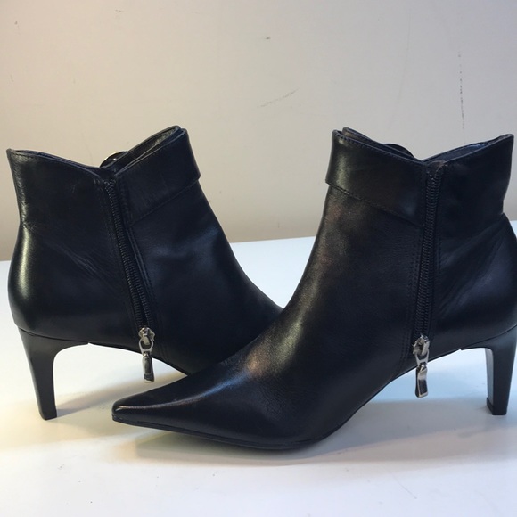 Willi Smith Black Leather Bootie Sz 6.5 Never Worn - Picture 10 of 16